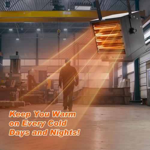 CTSC 10000W Electric Garage Heater, 240v Hardwired Fan-Forced Shop Heater with Digital Thermostat, Remote Control and Timer, ECO Function, Voltage Display Design, Ideal for Workshop, ETL Listed