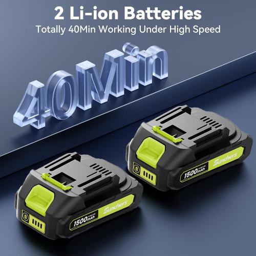 Green Leaf Blower Cordless with 2 Battery and Charger, 130MPH 180CFM High Speed Leaf Blower with 2 Tubes, 20V Electric Leaf Cleaner, Lightweight Handheld Small Blower for Patio, Garden, House, Depot, Green