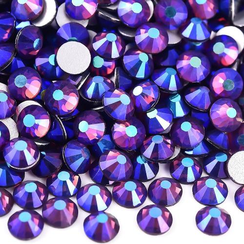 Blinginbox Flat Back Crystal Rhinestones Round Gems for Nail Art and Craft Glue Fix,Dk.Amethyst AB (6.4-6.6mm) SS30/288pcs
