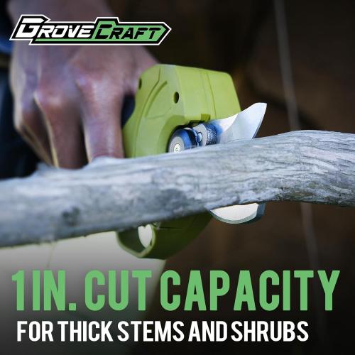 20V 2-in-1 Brushless Pole Pruning Shear with 2 Battery, Battery Powered Cordless Electric Pruning with Lubricant 11
