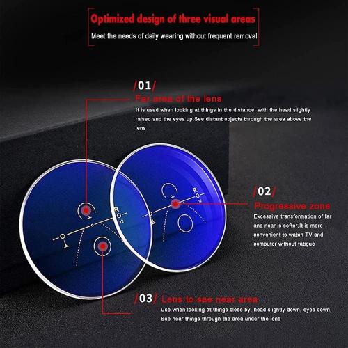 THIKK Foldable Progressive Multifocus Reading Glasses, Blue Light Blocking TR90 Frame Presbyopia Eyewear (Color : Purple, Size :  200)