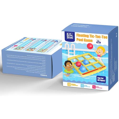 Pool Toys Games Set- Tic-Tac-Toe Inflatable Pool Toy with 10 Balls - for Adults Teens Kids 2-10 Players