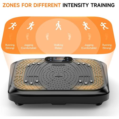 Vibration Plate Exercise Machine 450 Lbs Capacity, 199 Speeds Workout Vibrating Plate for Lymphatic Drainage Weight Loss, Full Body Shake Platform Machines for Women Men