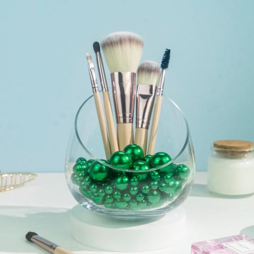 150Pcs Green Polished No Hole Faux Pearl Beads for Vase Filling Decorations, Plastic Pearls Vase Fillers, Table Scatters, Wedding Centerpiece, Home Decor, 8/14/20 mm