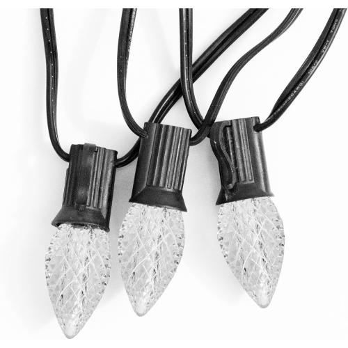 Meconard C7 Led Replacement Christmas Light Bulbs, C7 Shatterproof Led Bulbs for Christmas Indoor Outdoor String Lights, E12 Candelabra Base, Commercial Grade Holiday Bulbs, Cool White, 25 Pack