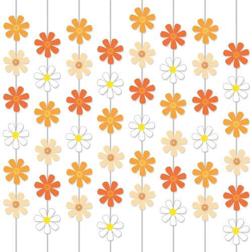 Summer Daisy Groovy Boho Party Banners Daisy Garland Kit Daisy Hanging Swirl Party Supplies Decorations Daisy Paper Cutouts for One Two Birthday Baby Shower Classroom Favor Supplies Decor