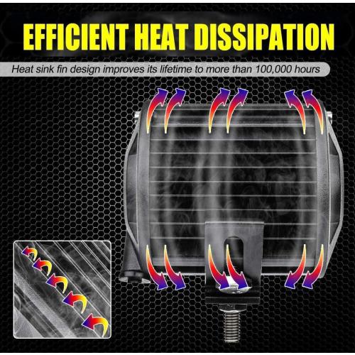 LED Light Bar Kits for Truck - 22 Inch Curved 390W Led Light Bar, 4 Inch Led Pod Lights 12V 24V Off-Road Driving Work Lights for ATV Tractor Pickup Cart with Wiring Harness Kit-3 Lead (Missing cable)