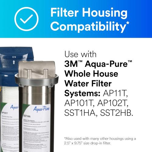 3M Aqua-Pure Whole House Standard Sump Replacement Water Filter Drop-in Cartridge AP1001, 5566601