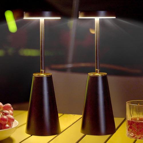 Cordless Table Lamps, Touch Control Battery Operated Desk Lamp for Living Room Set of 2, Bedside Lamps for Nightstand, Rechargeable LED Desk Lights for Bedroom/Restaurant/Cafe/Bars/Outdoor/Gift(Black)