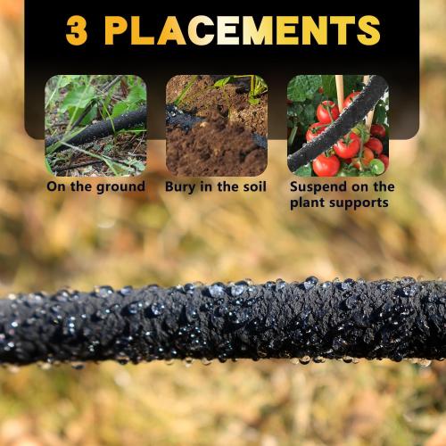 Hopegiver 5/8’’ Soaker Hose 25 ft Heavy Duty Garden Soaker Hoses with Solid Brass Fitting, Rubber Drip Hose for Garden Beds, Vegetable, Lawn, Trees Watering Irrigation