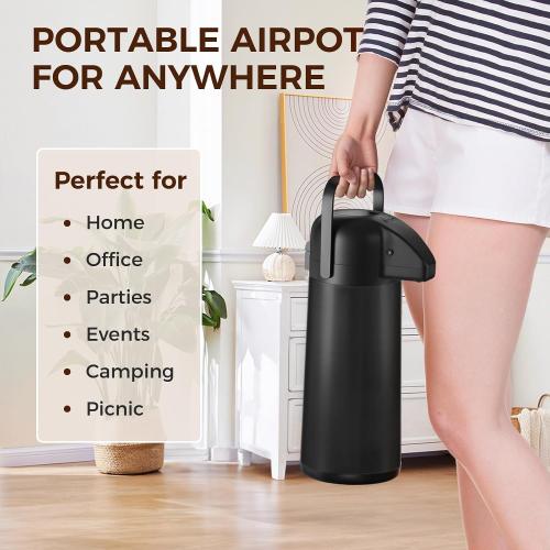 Coffee Carafe for Keeping Hot, 102OZ / 3L Airpot Coffee Dispenser with Pump