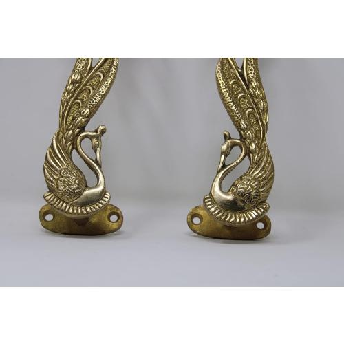 Size 7.3x2.2x1.5 set of 2 Wonderlist Handicrafts Indian Handmade Brass Décor Handle Pull Beautifully Handcrafted Design Brass Door Handle Pull (Peacock), 7.3x2.2x1.5 inches, HT-DOHA-01