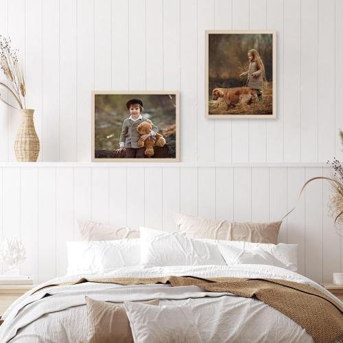2Pack Oak 16x20 DOAI ART Poster Frames, Woodgrain 16 x 20 Picture Frames for Horizontal or Vertical Wall Mounting, Scratch-proof Safe and Artistic Large Photo Frame Wall Art