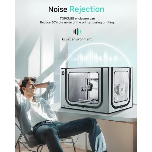 3D Printer Enclosure for Bambu Lab A1 Combo, Stainless Steel Frame Enclosure with LED Light, Fireproof Dustproof Noise Reduction Constant Temperature 3D Printer Cover, 838x588x588MM