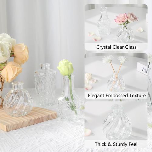 RUCKAE Small Clear Bud Vases Bulk 12 Pack Mini Flower Glass Vases for Centerpiece Table Wedding Decorations Home Decor Party