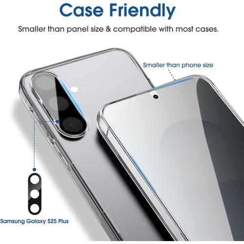 amFilm Auto-Alignment OneTouch for Samsung Galaxy S25 /S25 Plus 6.7 Privacy Screen Protector   Camera Lens Protector, Tempered Glass, 30 seconds Installation, Bubble Free, Privacy Protection 2 2 Pack