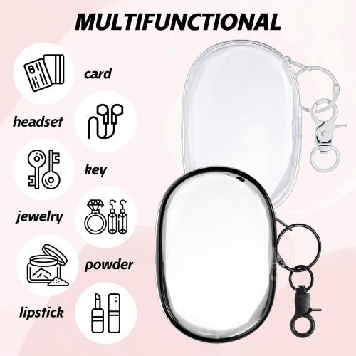 4 PCS Cute Clear Bag Keychain, Clear Doll Display Keychain Bag, Portable Coin Purse Pouch for Display off Blind Boxes Mini Figures(Small Size)