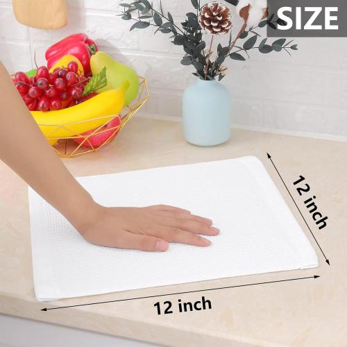 Pack of 8 Size 12x12 Color White Homaxy 100% Cotton Waffle Weave Kitchen Dish Cloths, Ultra Soft Absorbent Quick Drying Dish Towels, 12 x 12 Inches, 8-Pack, White