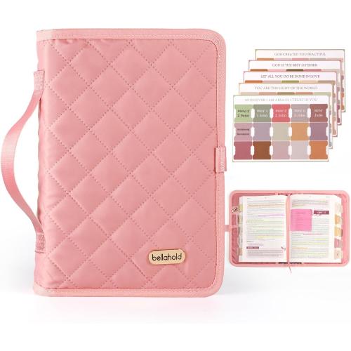 Adjustable Bible Cover with 75 Bible Tabs - Bible Cover Case for Women