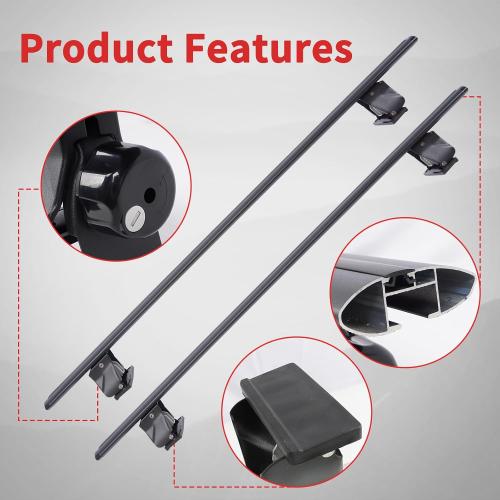51 Universal Car Roof Rack Cross Bars, Capacity Roof Rack for Bare Roof, with 4 Kinds Clamp