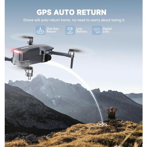 GPS Drones with Camera for Adults 4K, Foldable Drone with Brushless Motor, Auto Return/Follow, Tap Fly/Circle Fly, Beginner-Friendly One Key Start, 45 Mins Flight, Under 249g