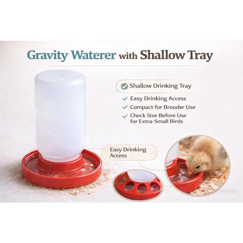 Baby Chick Feeder and Waterer Set, 1 Quart Poultry Starter Kit