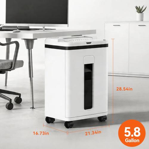 200-Sheet Auto Feed Paper Shredder, Touchscreen Heavy Duty Shredders, 40 Min Non-Stop, P-5 Ultra Security Commercial Shredder for Home Office, Micro Cut with Wheels, 5.8 Gal Bin, <60 dB