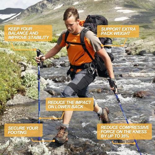 Covacure Trekking Poles Collapsible Hiking Poles - Aluminum Alloy 7075 Trekking Sticks with Quick Lock System, Telescopic, Collapsible, Ultralight for Hiking, Camping & Backpacking