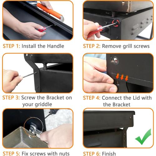 Hinged Lid for Blackstone 28 inch Griddle, Hood Hard Cover Hinged Lid with Thermometer for Blackstone 28 Grill Griddle Lid 1517 1853 1605 1856 Replacement Parts Tabletop Accessories