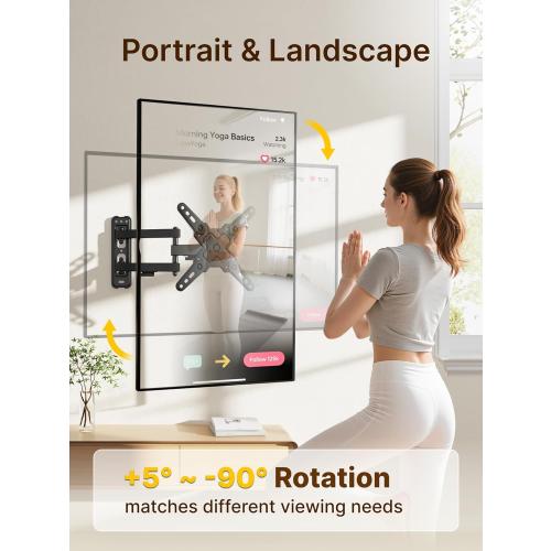 monTEK Full Motion TV Wall Mount Bracket for Most 13-43 Inch LED LCD Flat Screen TVs & Monitors, Swivel Tilt Extension Rotation with Articulating Arms, TV Mount Max VESA 200x200mm, up to 44lbs