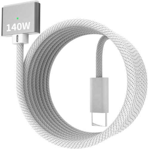 140W USB-C to Magnetic 3 Cable 6.6FT/2M, Compatible with Magsafe Charging Cable for MacBook Air 2024 M3 13 15,Air 2022/2023 M2,Pro 2023 M2 Pro & Max 14 16, Pro 2021 M1 & Max 14 16 White