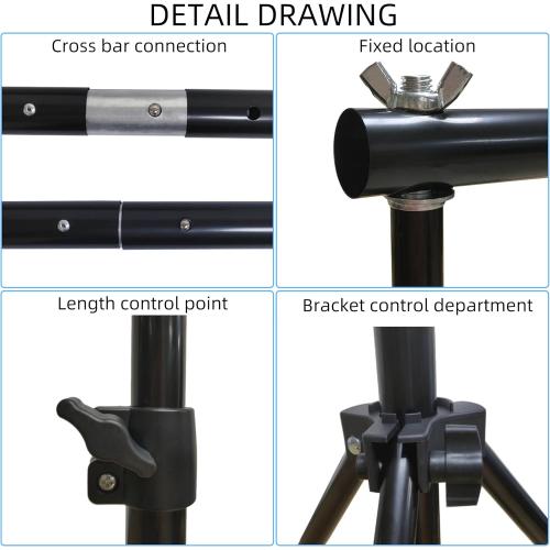 Photo Backdrop Stand, 10x9ft(WxH) Adjustable Photography Backdrop Stand, Aluminum Alloy Studio Photo Background Stand Support System for Party, Wedding, Photography, Advertising Display