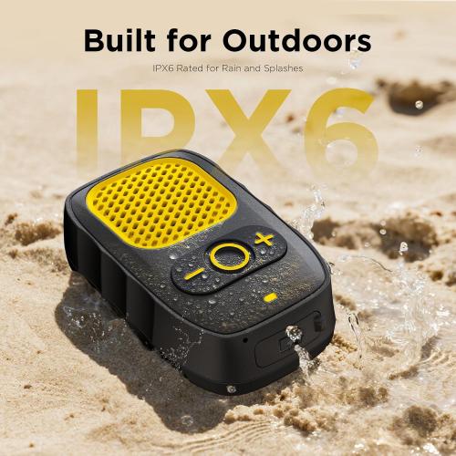 Wearable Bluetooth Speakers, Clip On Wireless Jobsite Speaker - Yellow