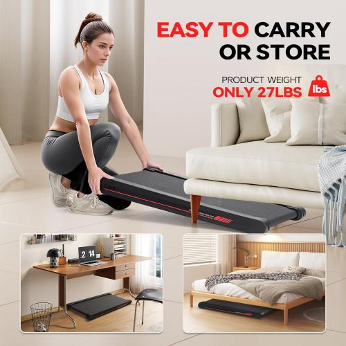 Sperax Walking Treadmill Pad with APP, 3 in 1 Under Desk Treadmill, 400W Low Noise Walking Vibration Pad with Remote Control,Portable Treadmills for Home Office
