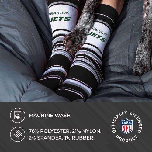 2 Pack One Size For Bare Feet unisex Nfl Adult Striped Dress Socks - Premium Quality