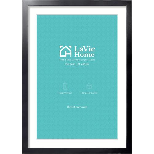 LaVie Home 20x30 Picture Frame Black Poster Frame,Display Pictures  with Mat or 50x76  Without Mat, Stable and Sturdy Frame and Polished Plexiglass, Horizontal and Vertical Format of The Walls