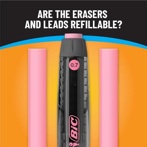 BIC Break Resistant Mechanical Pencils with Erasers, 4-Count Pack