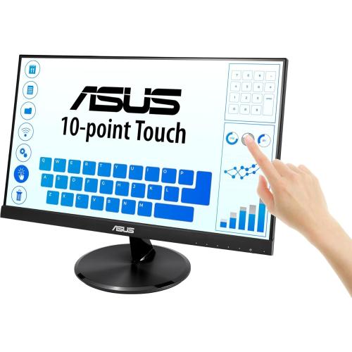 Black ASUS VT229H 21.5 Monitor 1080P IPS 10-Point Touch Eye Care with HDMI VGA, Black
