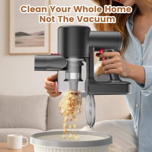 VersLife Z8 Cordless Vacuum Cleaner, 40kPa/500W Power Suction, LED Display, 6-in-1 Lightweight Stick Vacuum with Green LED Light, 6-Stages Filtration, Self-Standing for Pet Hair Hard Floor Carpet