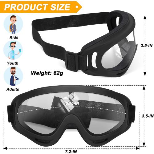OXG 2 Pairs Motorcycle Goggles Fit Helmet, ATV Ski Goggles Anti-UV Dustproof Windproof Dirt Bike Goggles for Youth Men Women