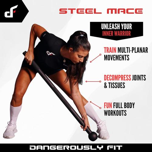 Steel Mace Bell - 7lb to 60lb Macebell for Men & Women - Exercise Strength Training & Full Body Fitness Workouts - Premium Maces for Home & Gym Training
