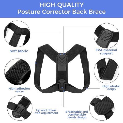 Posture Corrector for Men and Women – Back Brace for Posture Support, Adjustable Clavicle Support to Improve Posture, Relieve Back & Shoulder Pain, Comfortable Breathable Back Straightener