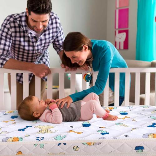 38 x 24 x 4 Mini Crib Mattress - Firm Support and Comfort Premium Foam,Noiseless and Odorless,Hypoallergenic Mini Crib Mattress,Fits Mini and Portable Cribs,Dual Sided with Soft Breathable Fabric
