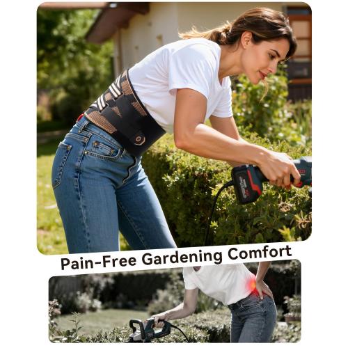 Copper-Infused Back Brace for Men Lower Back Pain Relief [Medical-Grade & Stronger Support] Lumbar Support Belt with Support System for Women - Back Support Brace for Heavy Lifting and Work