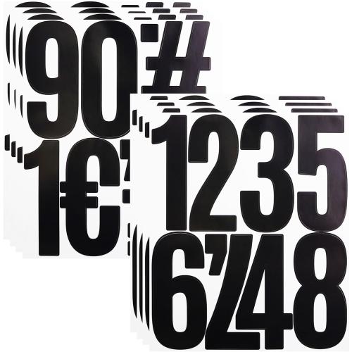 5 Inch Vinyl Number Stickers,Self-Adhesive Large Sticker - 8 Sheets Black