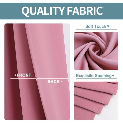ChrisDowa Room Darkening Curtains for Bedroom and Living Room 40 Inch Long
