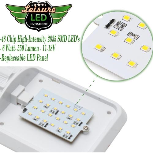 Leisure LED 5 Pack 12V Led RV Ceiling Dome Light RV Interior Lighting for Trailer Camper with Switch, Single Dome 300LM (Natural White 4000-4500K, 5-Pack)