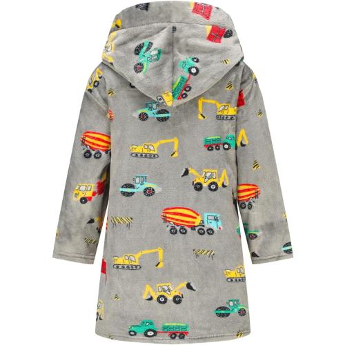 Boys Girls Robes Kids Toddler Flannel Hooded Bathrobe Pajamas Sleepwear 6-8 Years