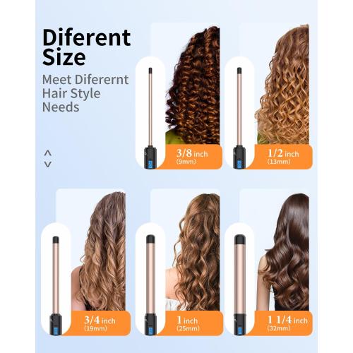 1 Inch Curling Wand Long Barrel, Dual Voltage Hair Curling Iron Wand Ceramic for Long Hair,10 Adjustable Temp