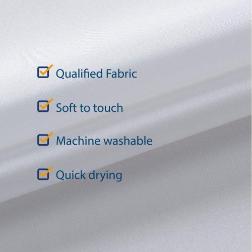 N&Y HOME Fabric Shower Curtain or Liner 36 x 72 Inches Bath Stall Size with 2 Bottom Magnets, Hotel Quality, Washable, Water Repellent, White Spa Bathroom Curtains with Grommets, 36x72